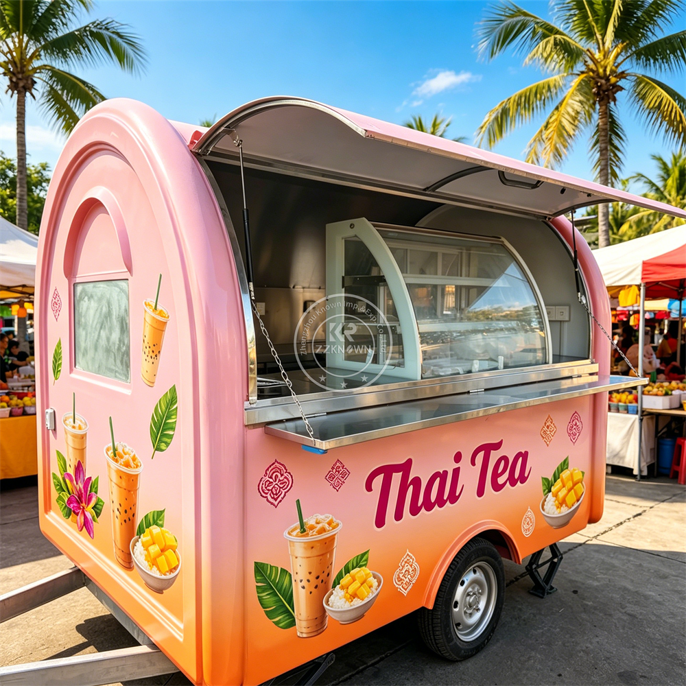Coffee Vending Equipment - Stainless Steel Mobile BBQ Food Trailer