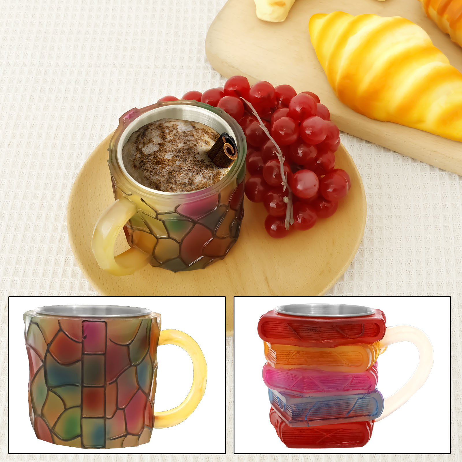 Painted Book Mug 3D Colored Gl – Coffee Equipment Eu Bewertung und Preis