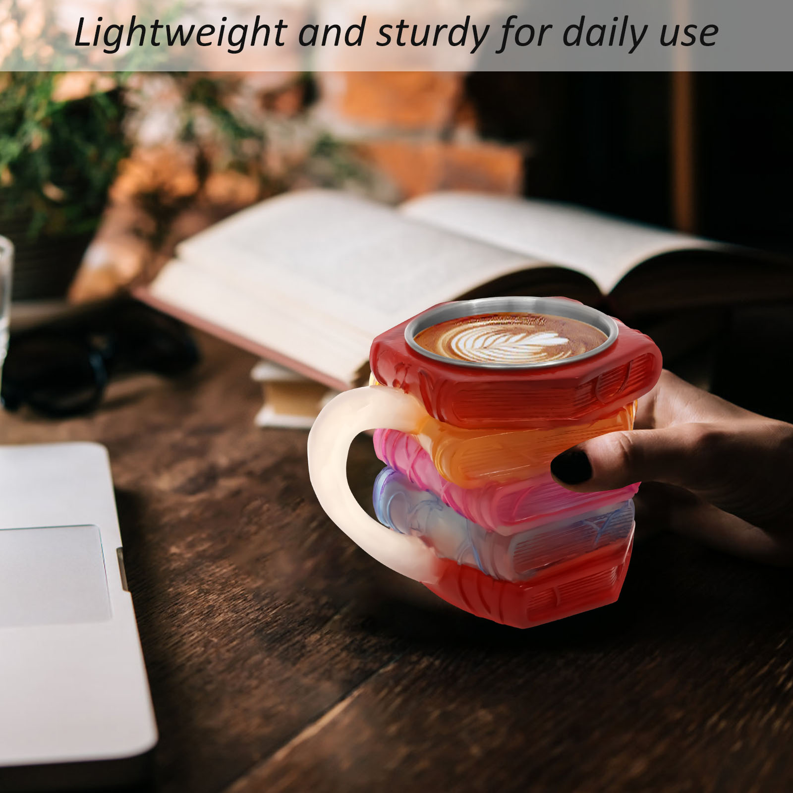 Painted Book Mug 3D Colored Gl – Coffee Equipment Eu Bewertung und Preis