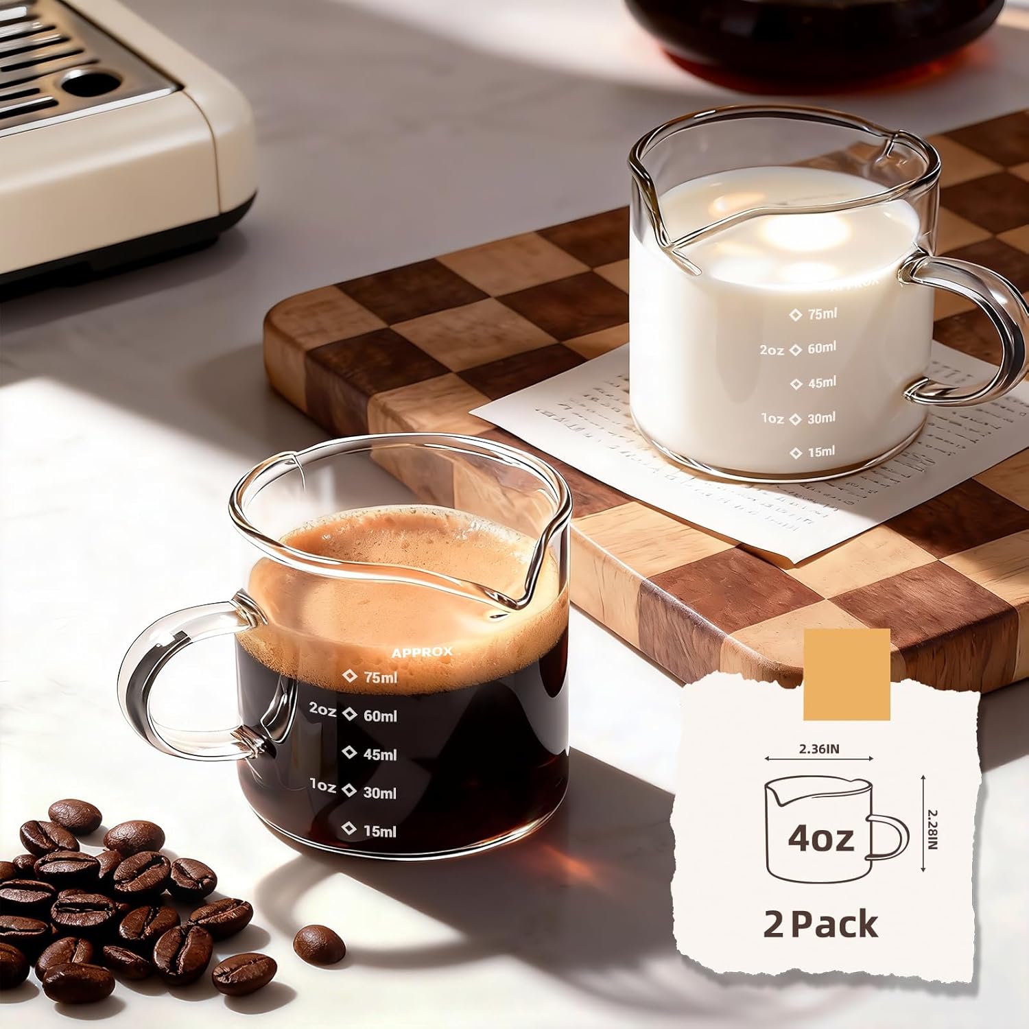 1/2pcs Espresso Cups 4oz Espre – Espresso Shot Glass Bewertung und Preis
